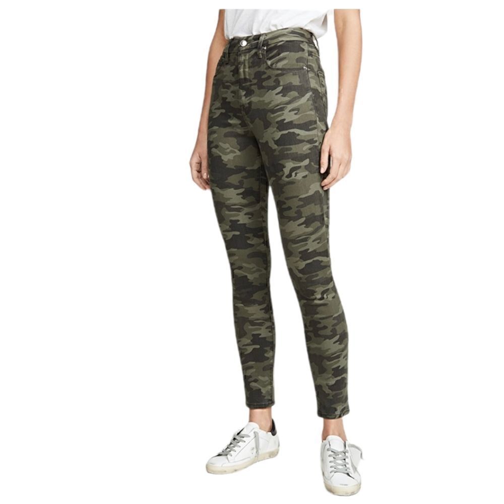 Good American Good Waist Women's Olive Green Camo Jeans Size 8/29 Style#GW001PT